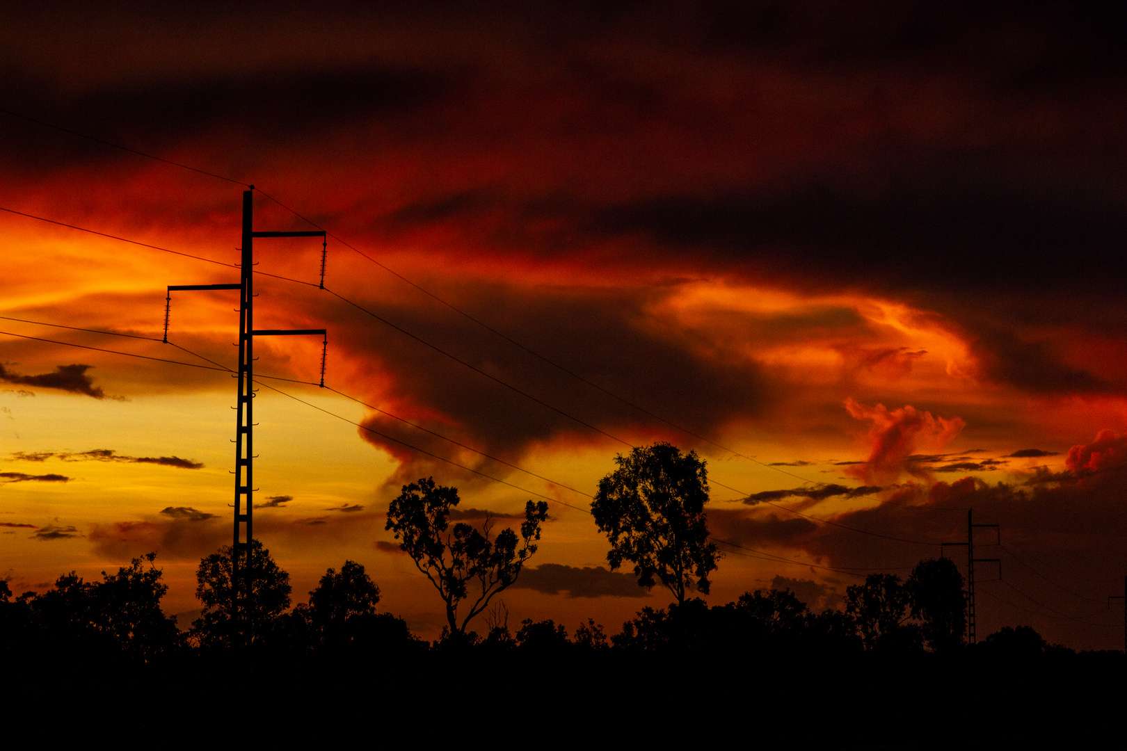 Dusk, Arnhem Highway, Wetlands, Northern Territory, Australia