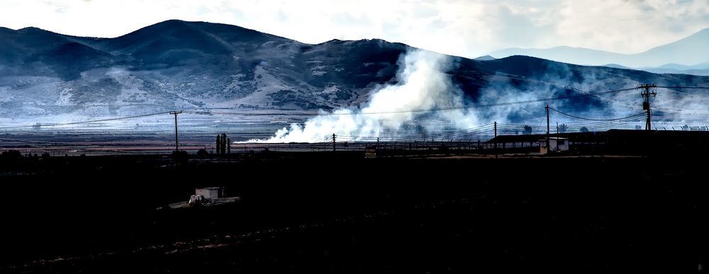 dust burning greece