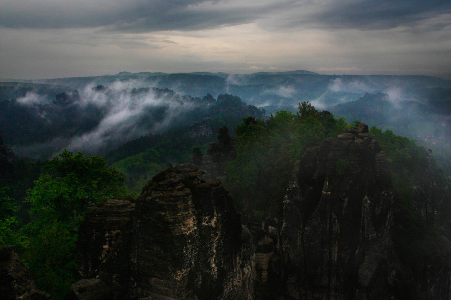 dusty elbe sandstone mountains