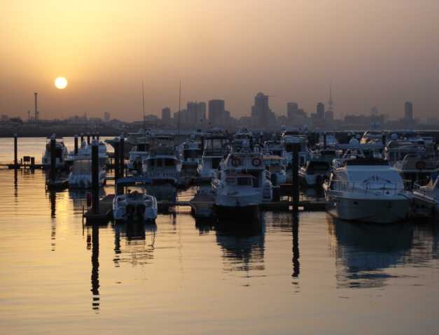 Dusty Sunset over Kuwait City