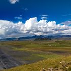 Dyrhólaey Blick in Richtung Gletscher Eyjafjallajökull