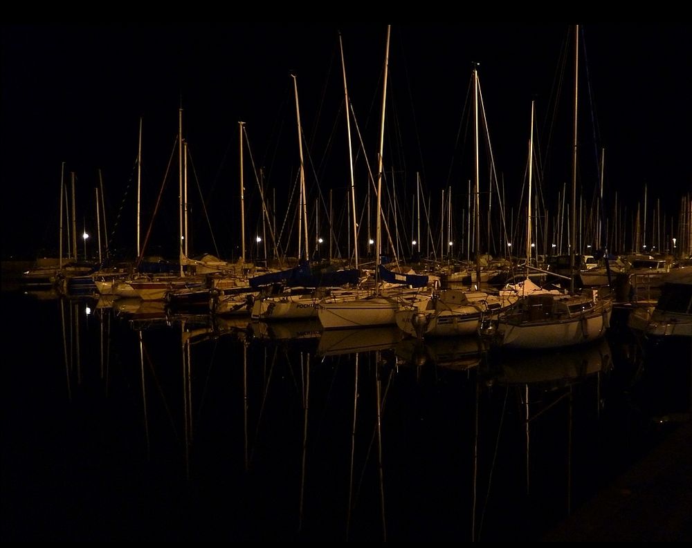 Le port d'Evian les bains ,la nuit de nymphea74 