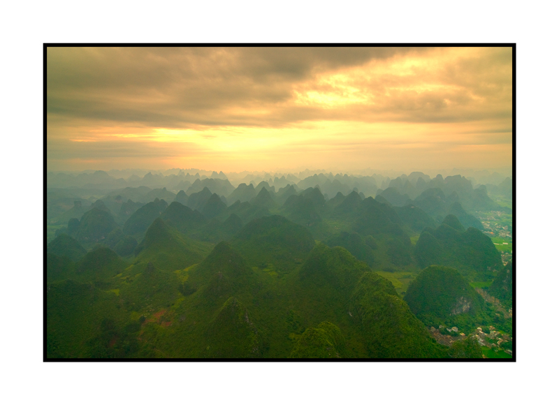 Early Morning over the Karst Mountains near Yangshuo
