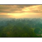 Early Morning over the Karst Mountains near Yangshuo