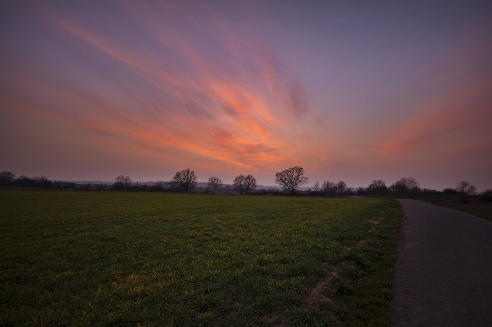 early spring sunset