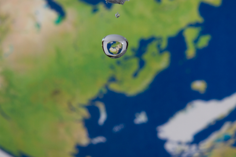 Earth in Waterdrop