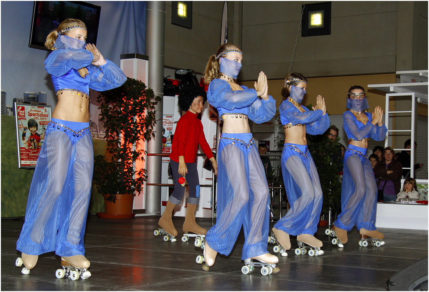 East dance on roller skates.