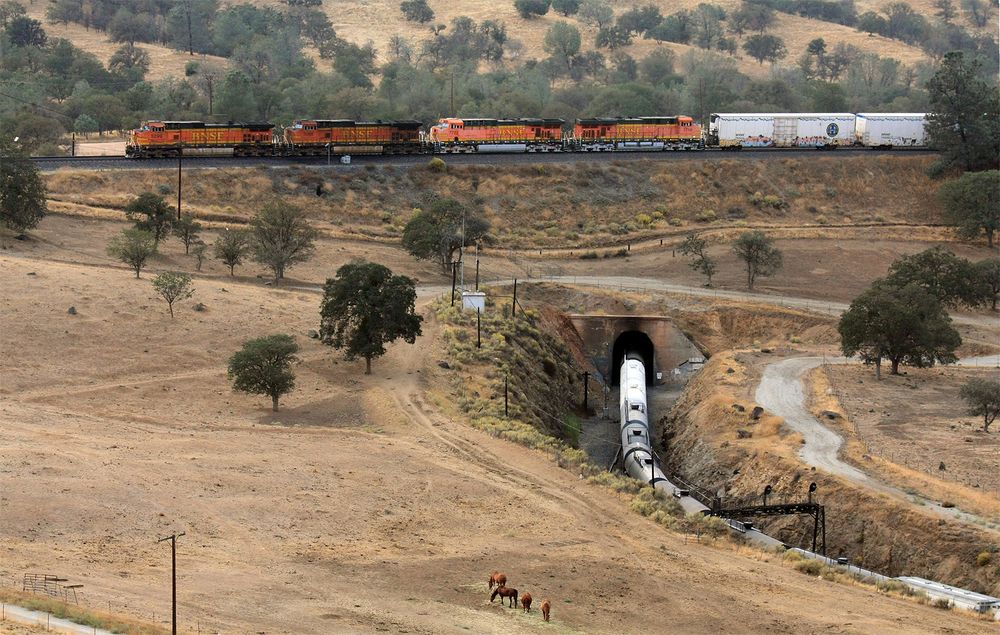 Eastbound Freight Train of BNSF at Tehachapi Loop