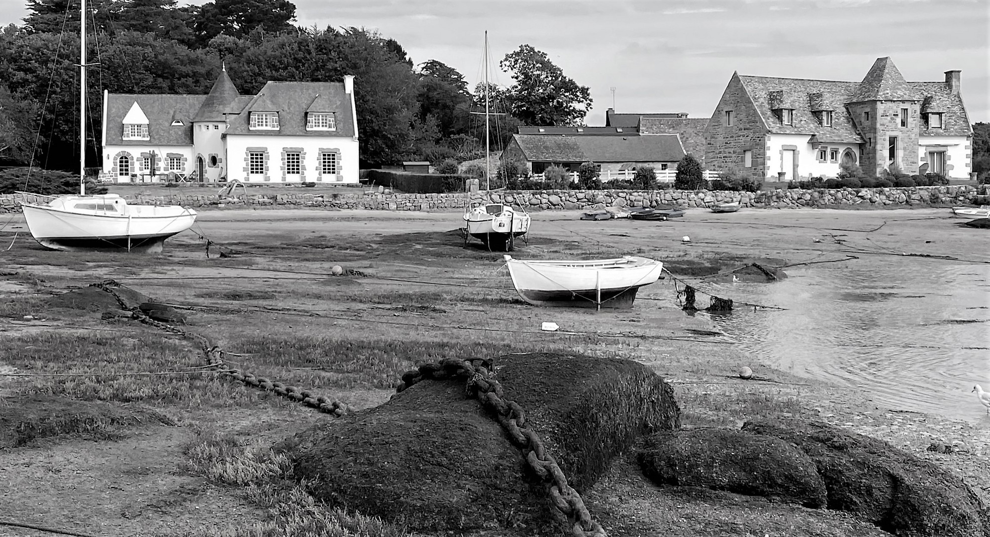 Ebbe an der Küste von Trécastel