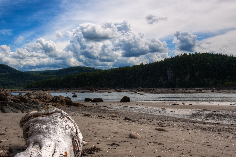 Ebbe im Nationalpark Bic in Quebec, Kanada