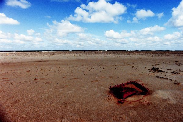 Ebbe mit Plastikmüll