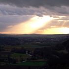 Ebermannstadt und das Walberla im Sonnenuntergang