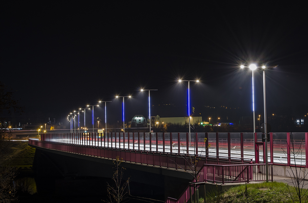 Ebertbrücke bei Nacht