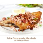 Echte Finkenwerder Maischolle mit Krabbenund Speck