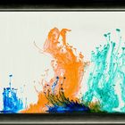 Echtes 3-D-Aquarell mit Holzrahmen