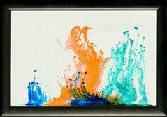 Echtes 3-D-Aquarell mit Holzrahmen