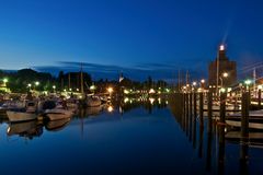 Eckernförder Hafen zur "blauen Stunde"