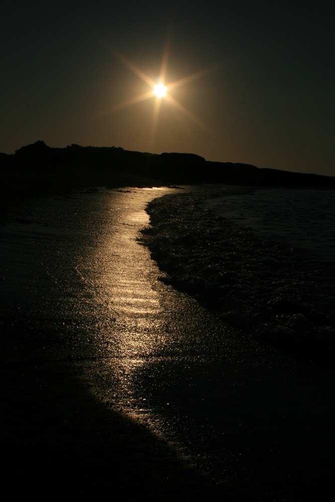 Eclat de lumière sur le bord de mer