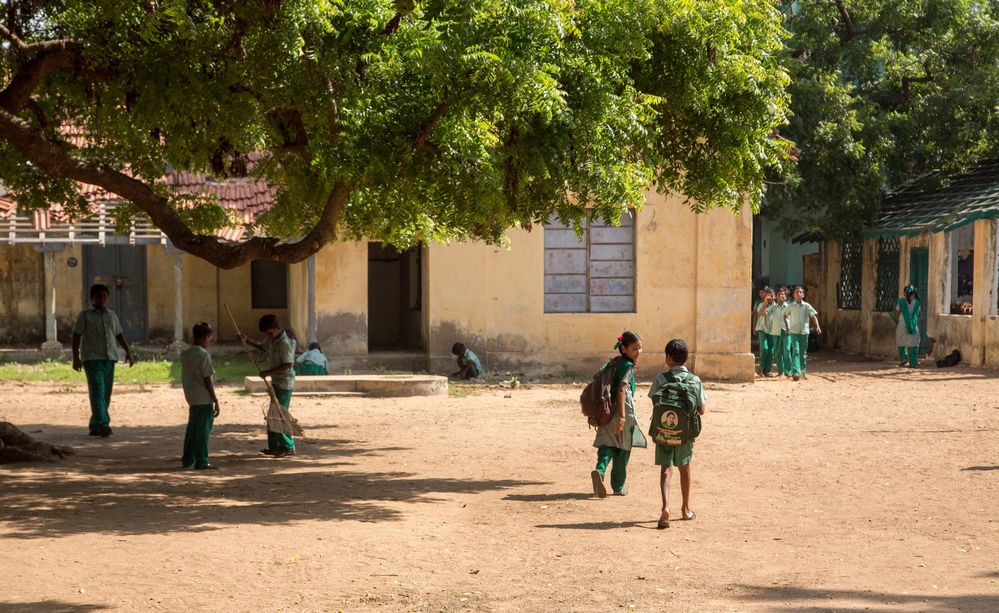 Ecoliers à Mamallapuram