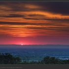 Edenkoben,  Villa Ludwigshöhe,  Sonnenaufgang über der Rheinebene