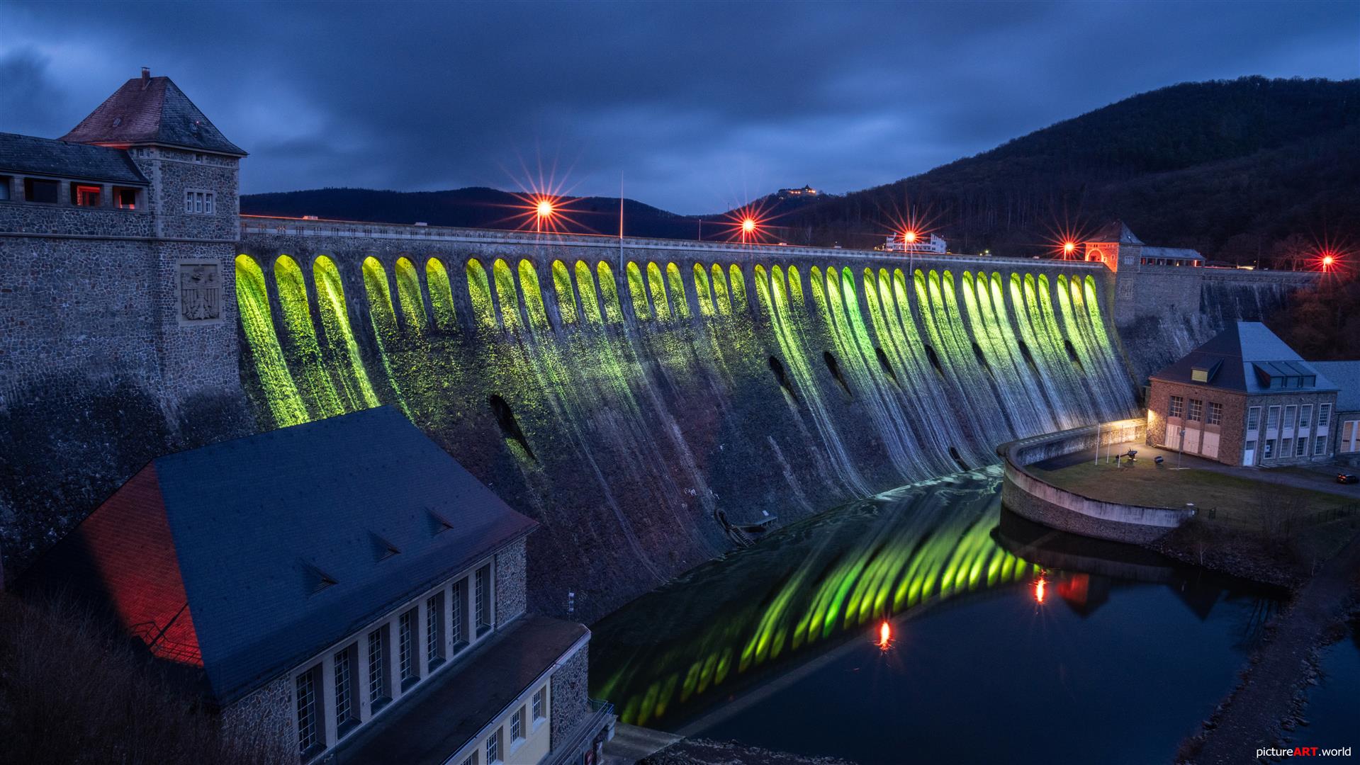 Edersee Staumauer Illumination