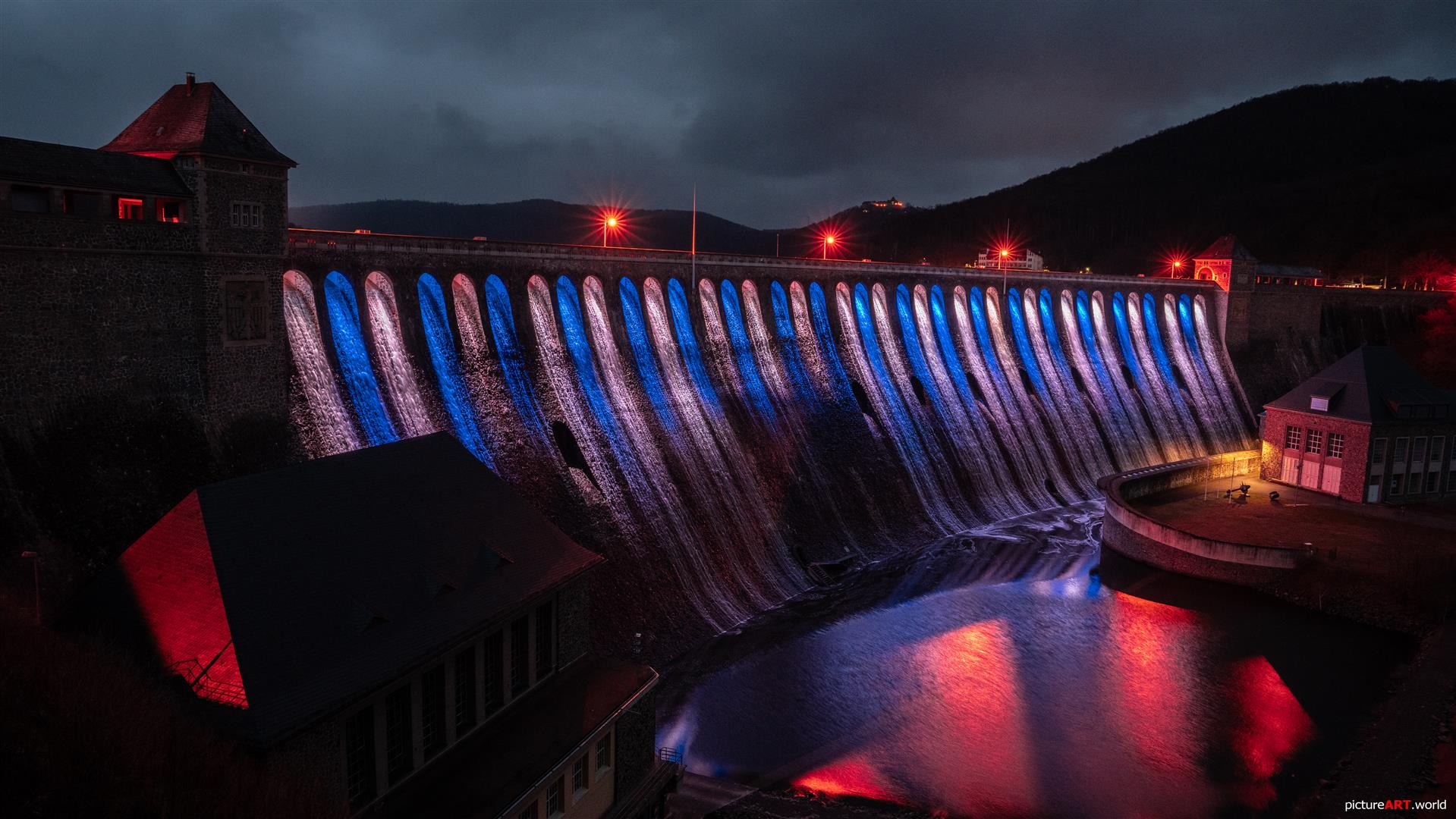 Edersee Staumauer Illumination