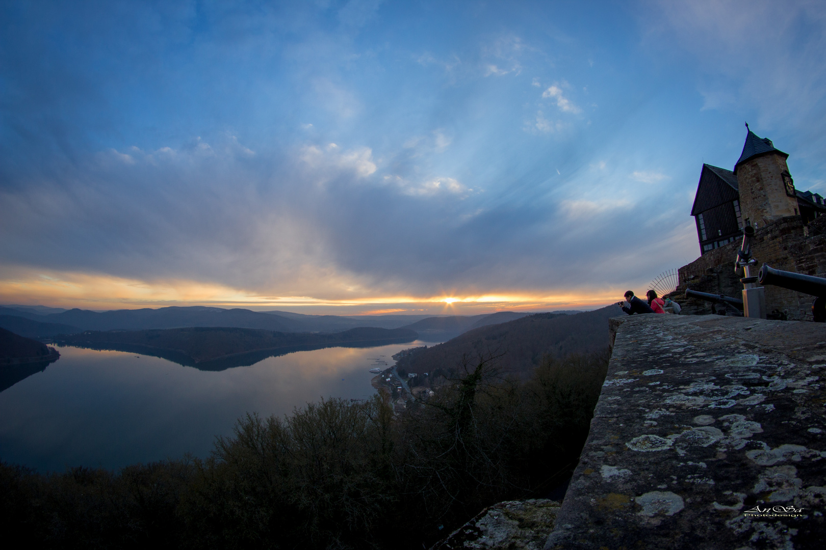 Edertalsperre aus dem Blick "Burg Waldeck"