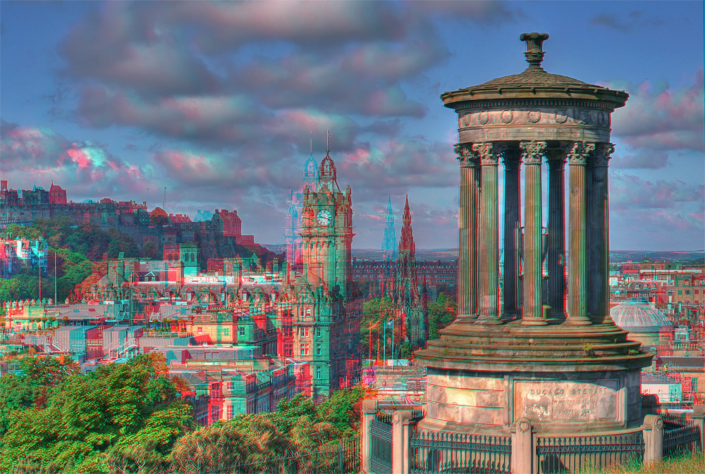 Edinburgh vom Carlton Hill (3D Rot/Cyan)