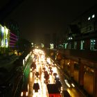 EDSA at Night - A View from a Window at a Railway Station