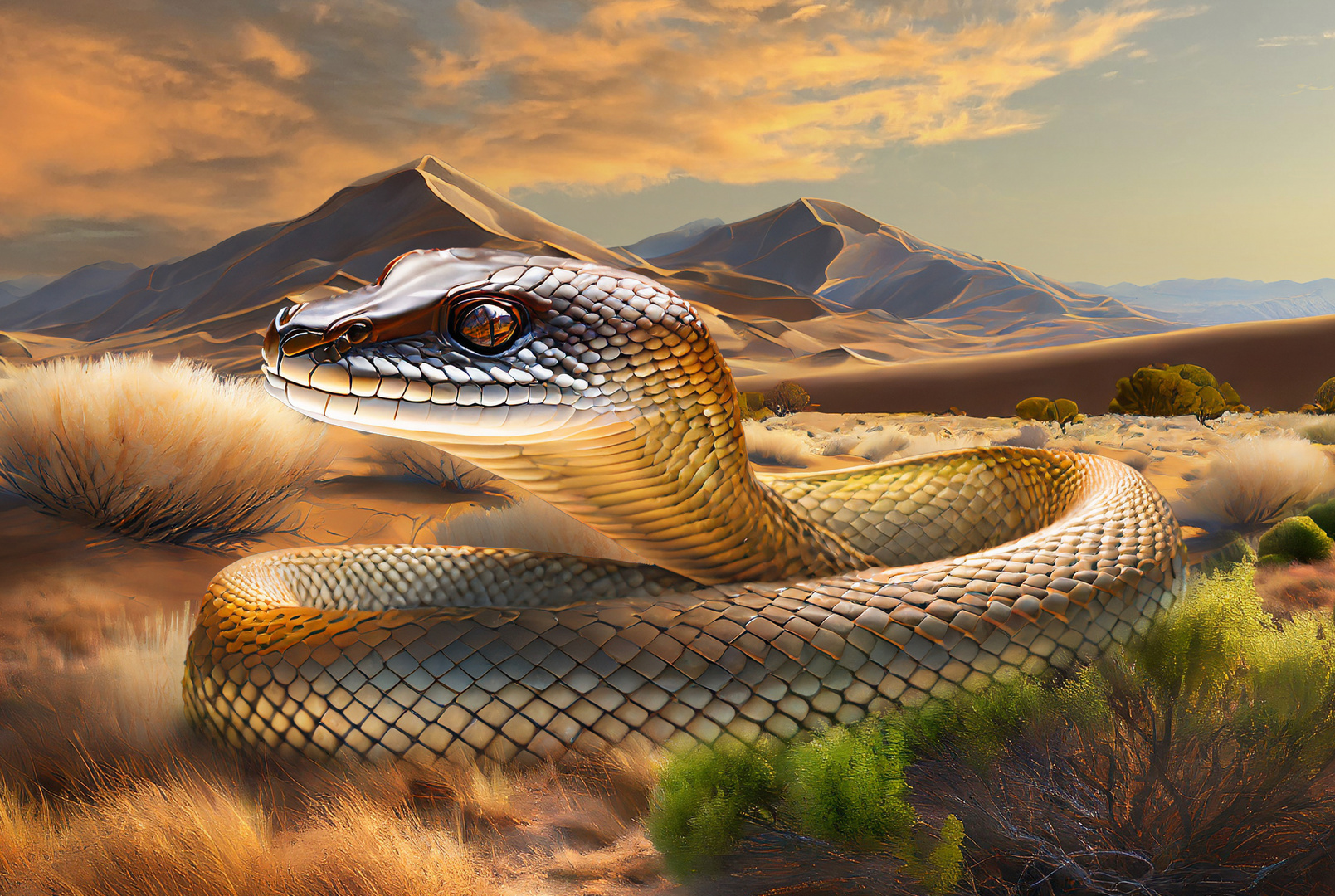 Een slang in de woestijn (Met behulp van artificiële Intelligentie)