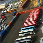 effetto tilt & shift parcheggio pullman ad Haifa - Israele