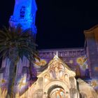 Eglise de Sanary sur mer illuminé pour noël.