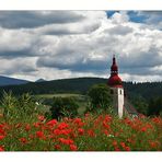 *Eglise et coquelicots*