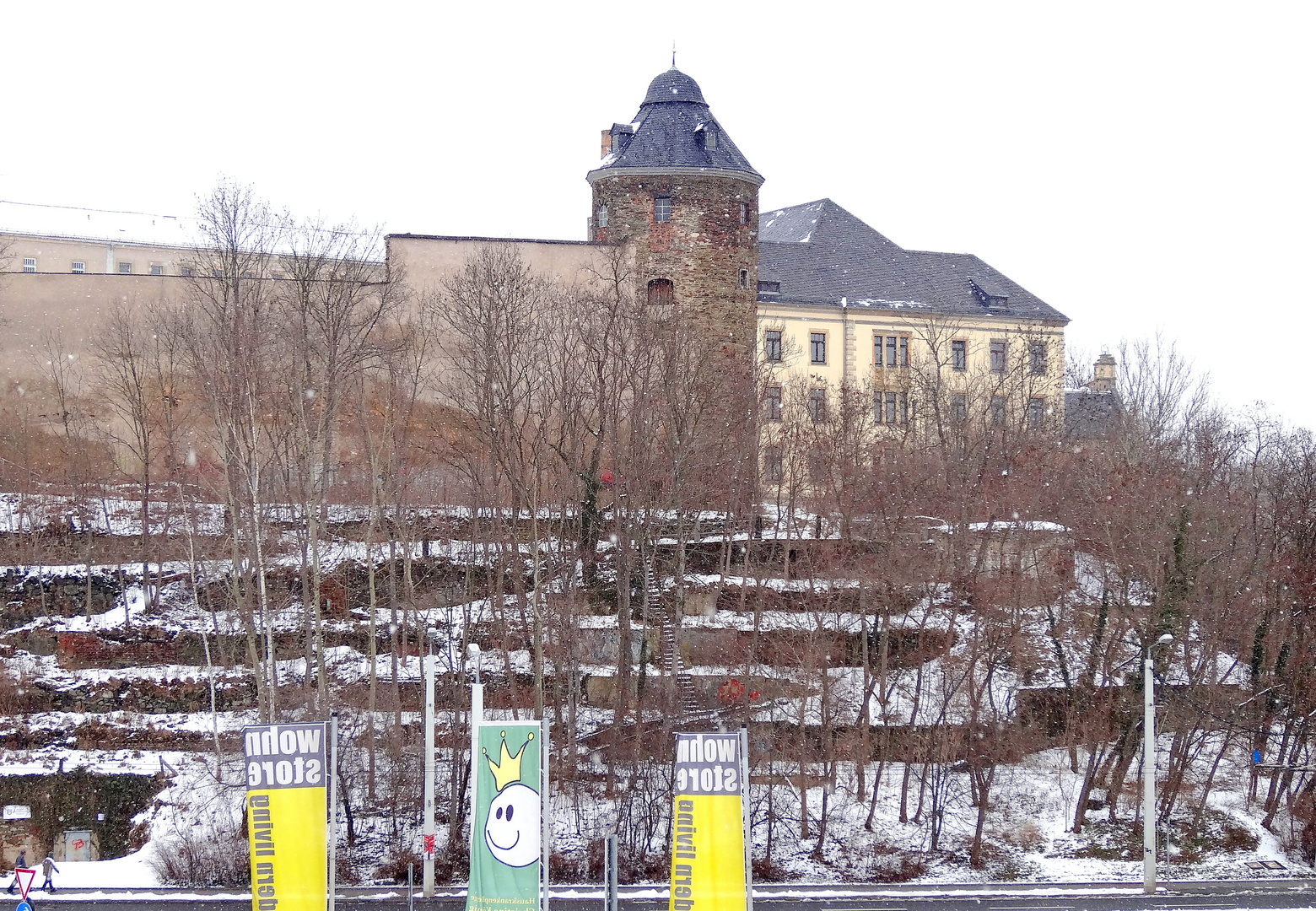 Ehemaliges Plauener Schloss mit Schlosshang