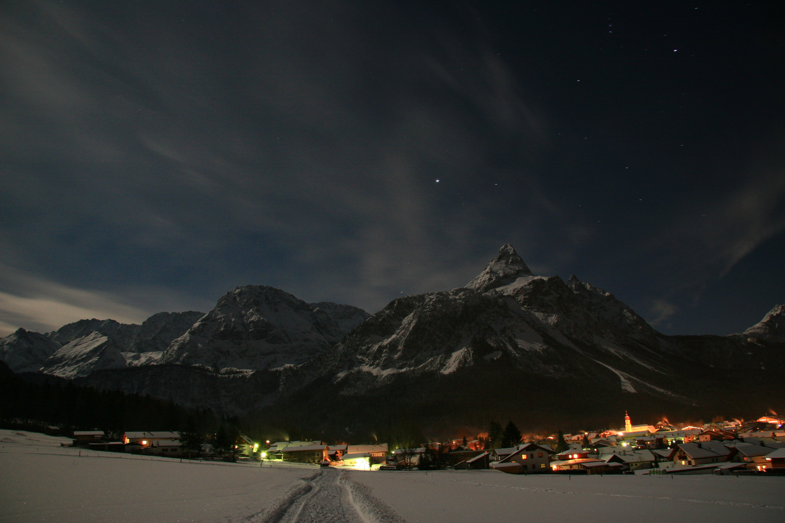 Ehrwald bei nacht