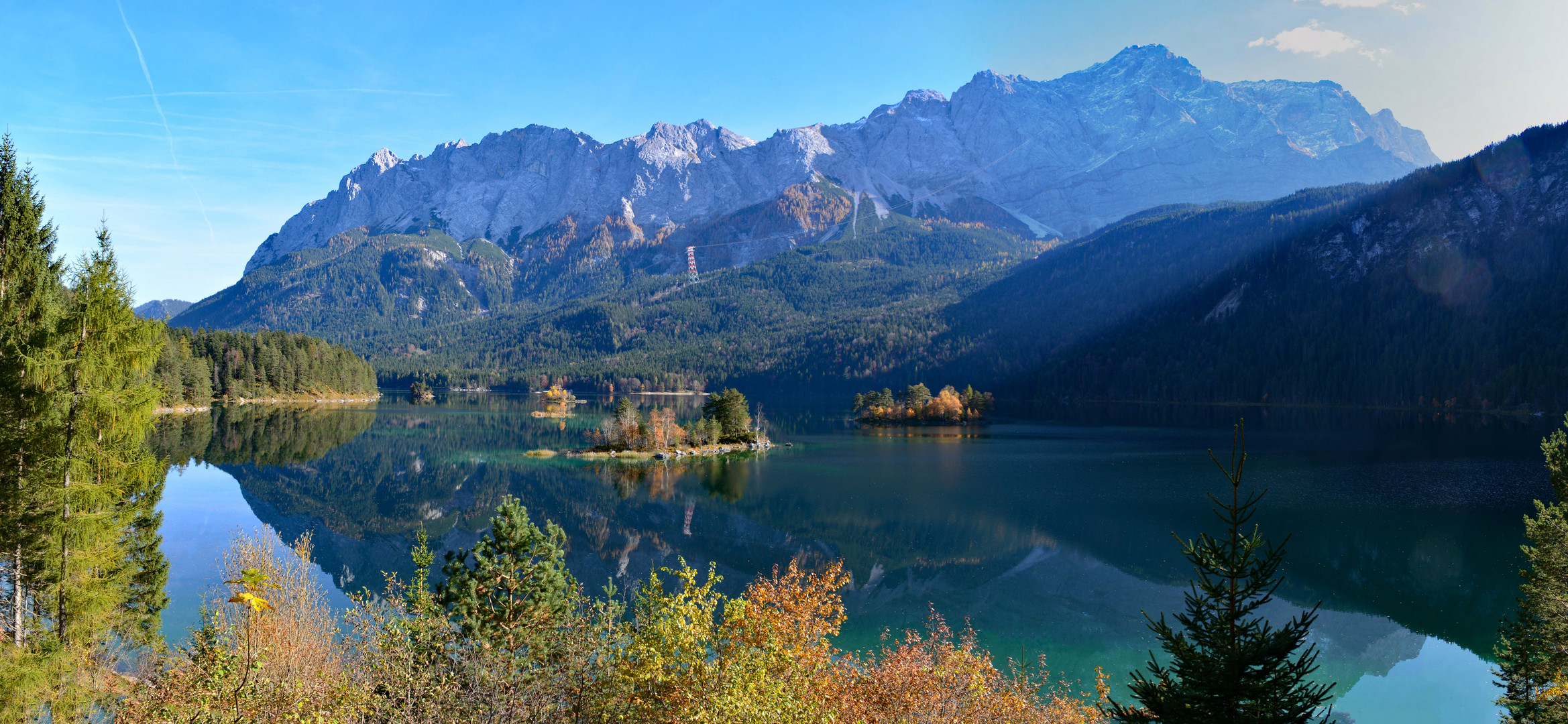 Eibsee mit Blick auf die Zugspitze