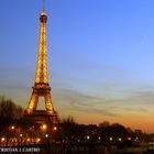 EIFFEL TOWER VIEW FROM SENA RIVER AT SUNSET