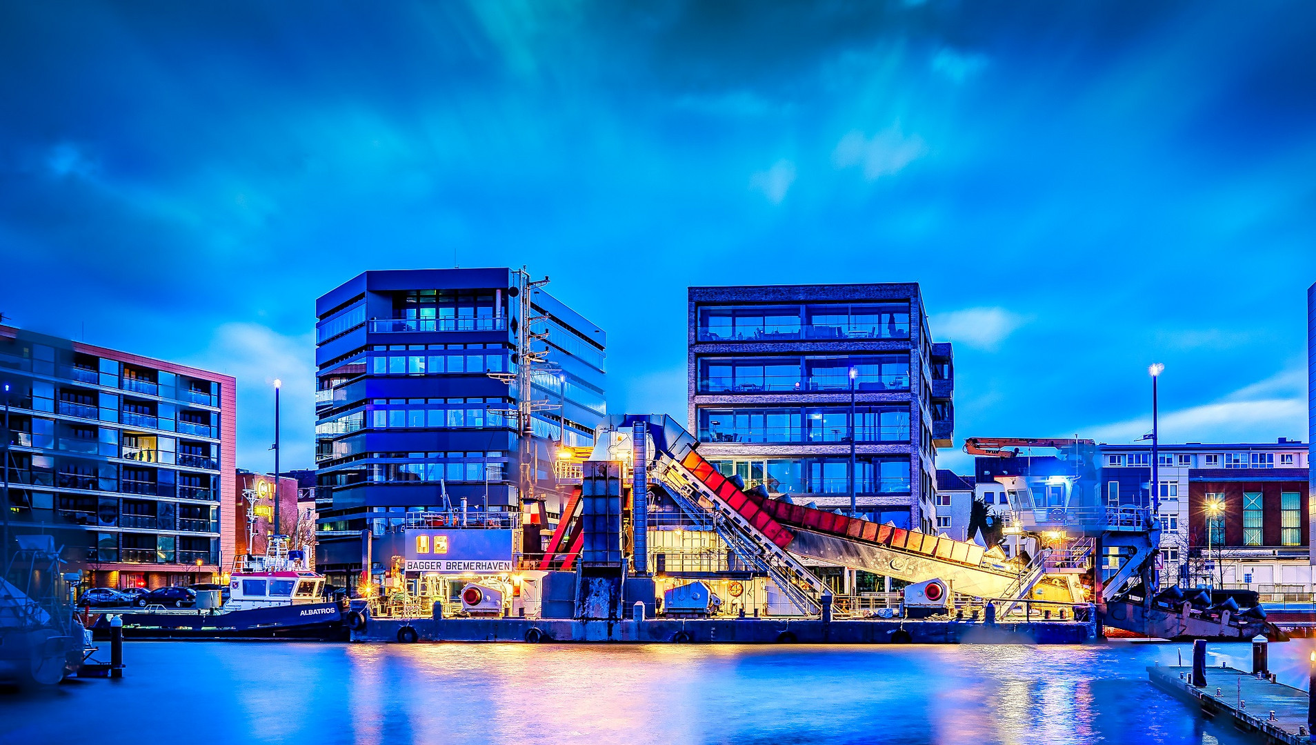 Eimerkettenbagger "Bremerhaven" im Neuen Hafen