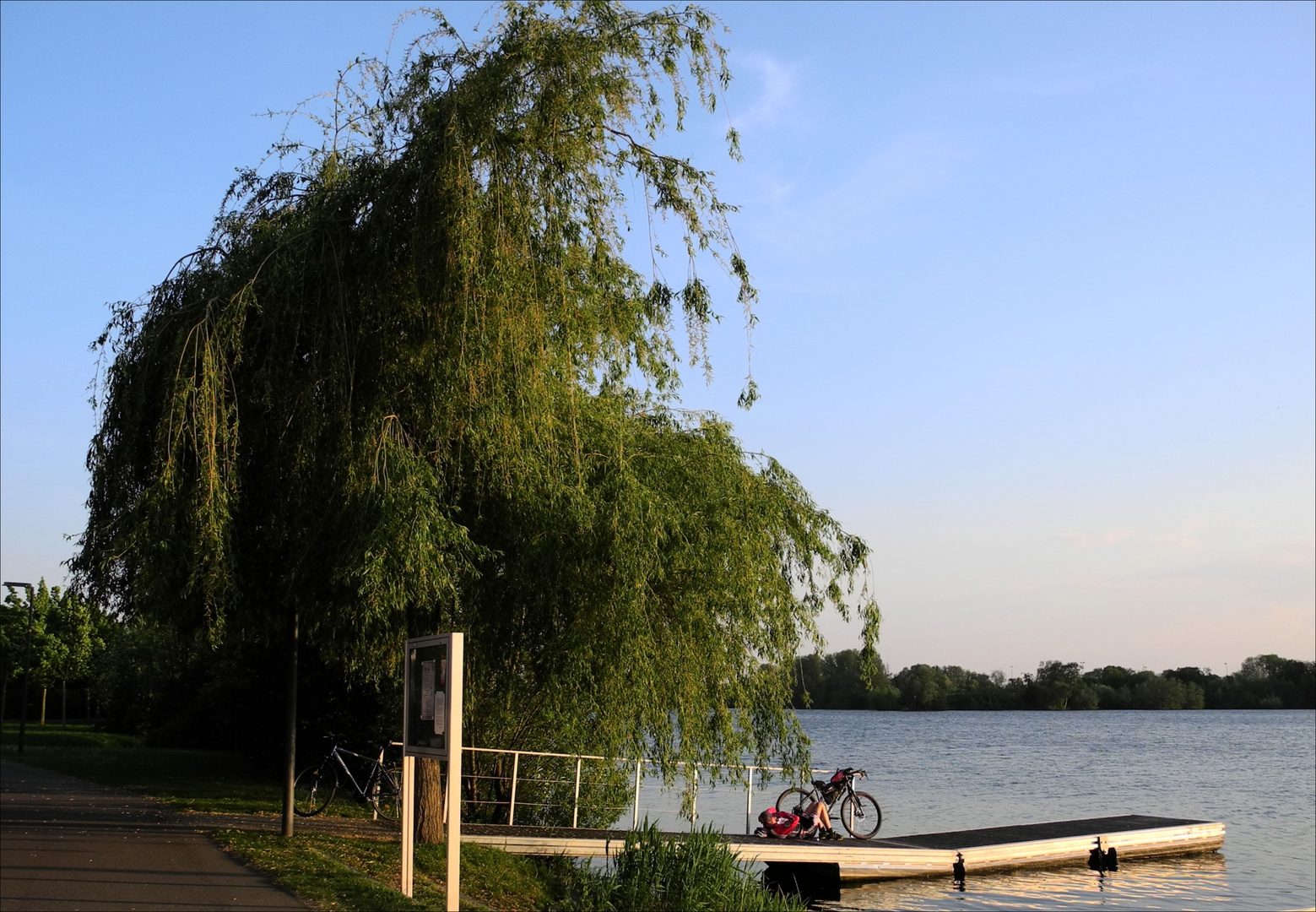 ein abendlicher Ausflug mit dem Fahrrad am See