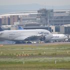 Ein Airbus A380 der Lufthansa - leider in Parkposition und sehr weit entfernt