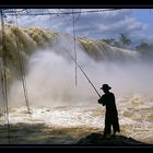 Ein Angler in Zentralvietnam