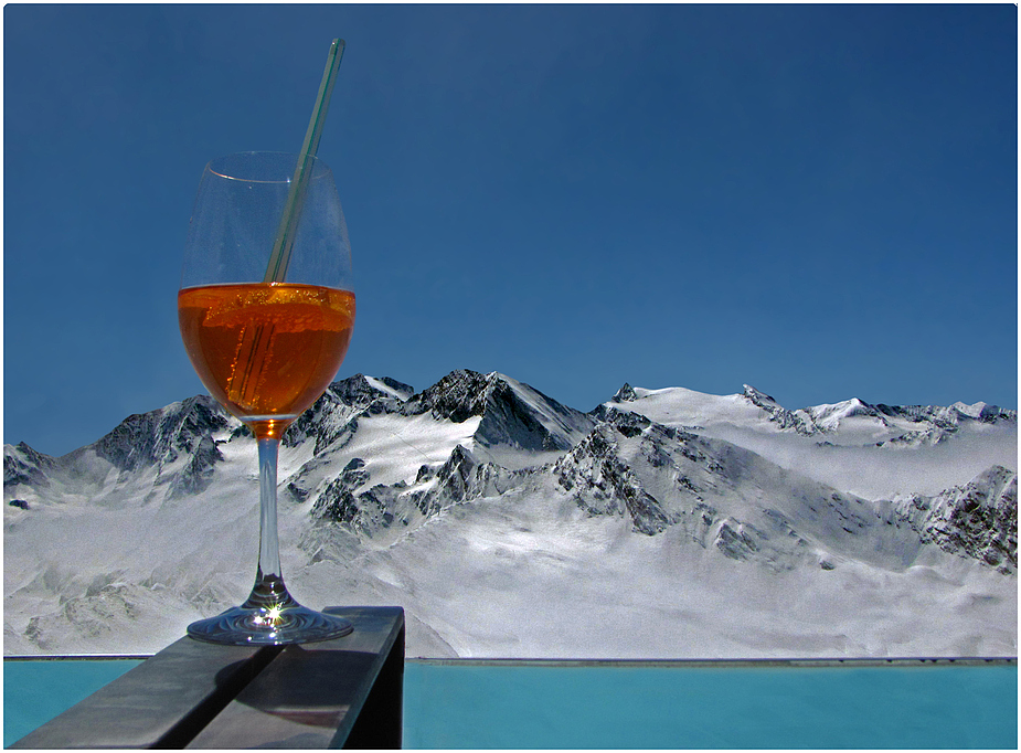 Ein Aperol Spritzer auf 3080m