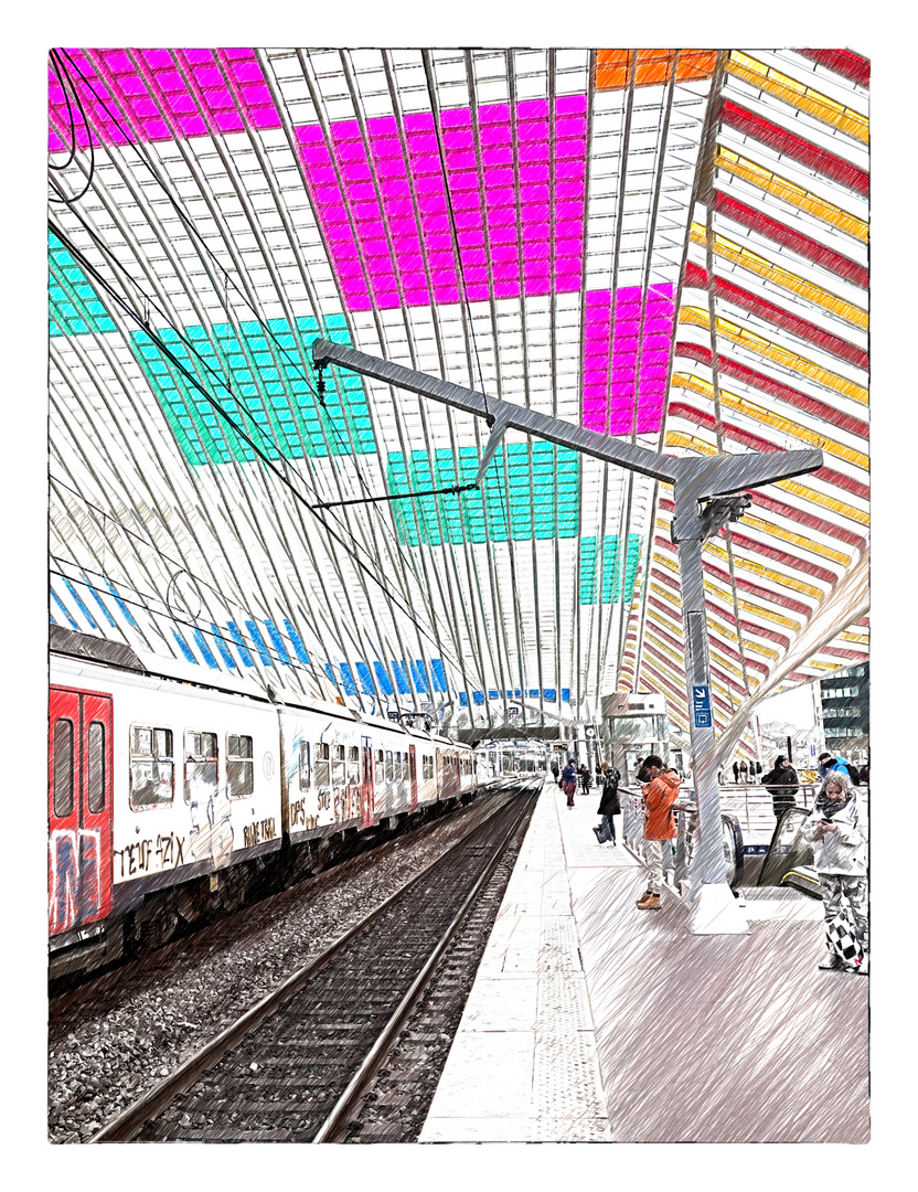Ein Bahnhof zeigt Farbe ... - Une gare qui montre les couleurs
