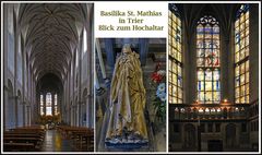 Ein Blick in das Innere der Basilika St. Mathias in Trier.