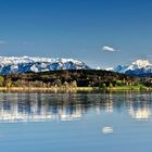 Ein blick über den Abtsee zu den Berchtesgadener Alpen