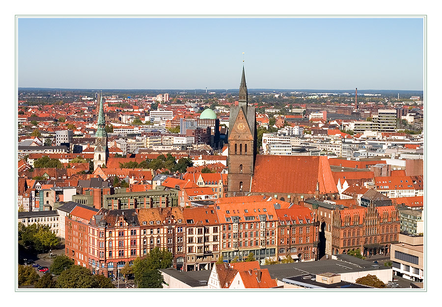 Ein Blick vom neuen zum alten Rathaus