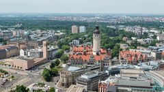 Ein Blick vom "Weisheitszahn" in Leipzig
