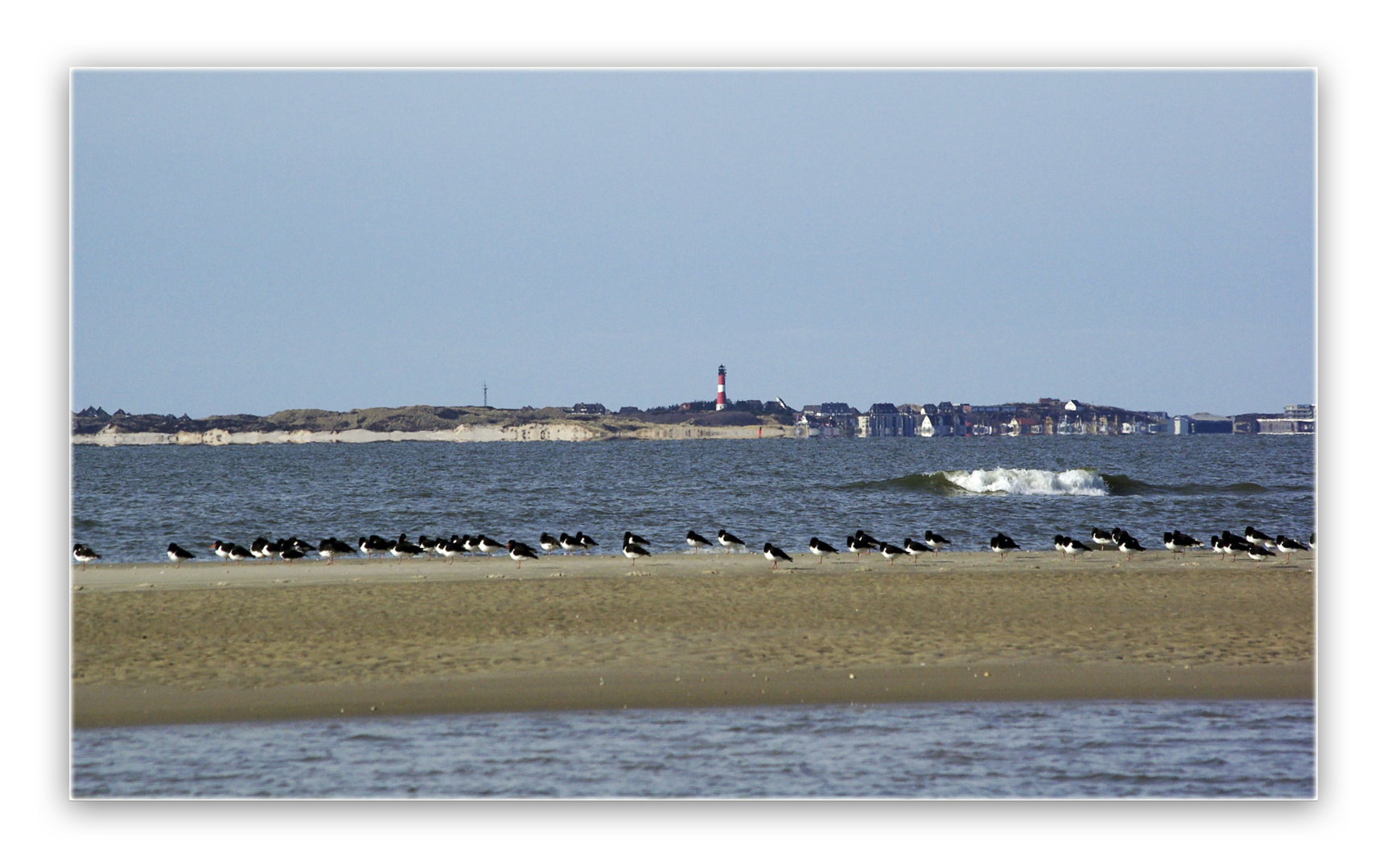 Ein Blick von Amrum nach Sylt