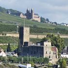 Ein Blick von der Autofähre Bingen-Rüdesheim