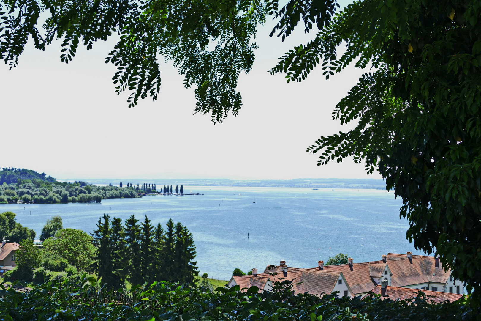 Ein Blick von der Birnau auf den Bodensee